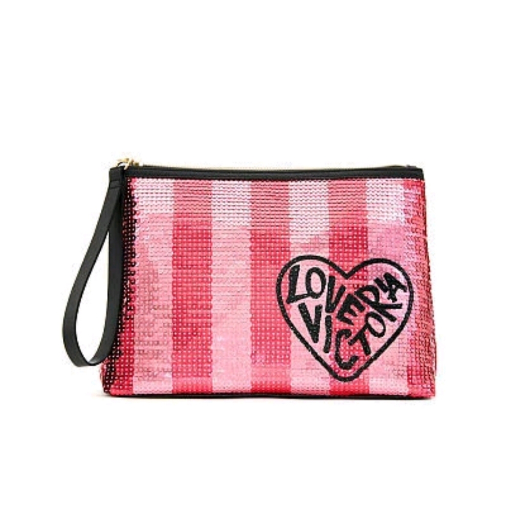 Victoria's Secret Pink Sequin Wristlet Clutch